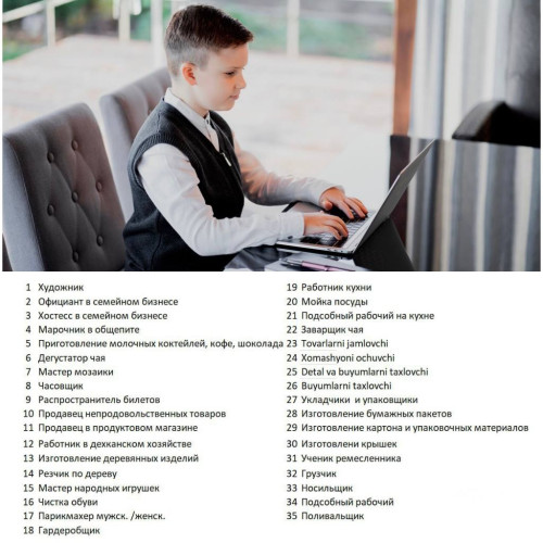 Вояга етмаганларга официант, сартарош ва юкчи сифатида ишлашга рухсат бериш режалаштирилган